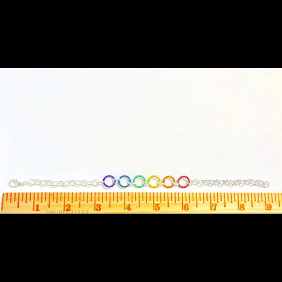 ๐๐Rainbow pride jump ring bracelet, 9" โค๏ธ๐๐๐งก - Picture 4 of 6